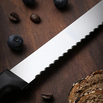 Stainless Steel Serrated Bread Knife & Cake Slicing Spatula – Multi-Purpose Kitchen Cutter for Baking