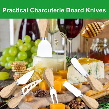 12-Piece Mini Stainless Steel Cheese Cutter & Knife Set with Wooden Handles – Ideal for Charcuterie Boards, Parties, Weddings & Holidays