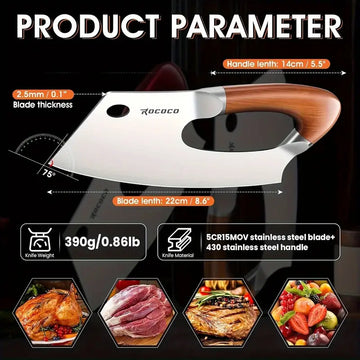 Professional Meat Cleaver Knife – Effort-Saving Stainless Steel Kitchen Knife for Meat & Vegetables