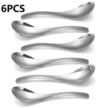 High-Grade Stainless Steel Soup Spoon Set - 6-Piece, Classic Design, Dishwasher Safe, Ideal for Special Occasions