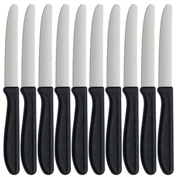 2/6/10pcs Stainless Steel Cutlery Knife Set – Serrated Bread, Cheese, Tomato & Snack Knives | Durable Tableware | Dishwasher Safe