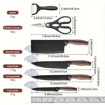 6pcs Ultra-Sharp Kitchen Knife Set – Stainless Steel Blades with Non-Slip Handles, Perfect for Home, Camping & Barbecue