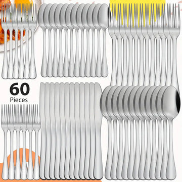 20-Piece Stainless Steel Cutlery Set – Silver, Mirror Polished, Dishwasher Safe, for 4 People, Ideal for Home, Restaurant & Hotel