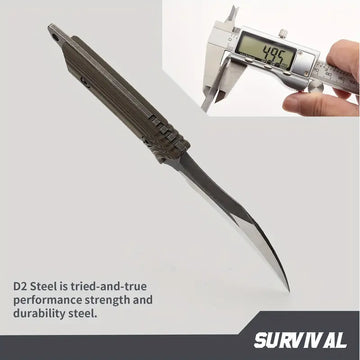 D2 Steel Hunting & Survival Fixed Blade Knife – G10 Handle with Kydex Sheath (22A) for Camping, Hiking, and Outdoor Adventures