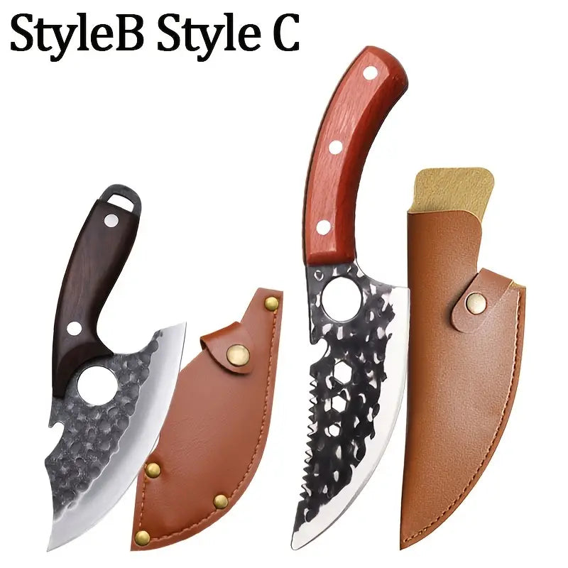 2-Piece Professional Kitchen Knife Set – Multipurpose Chef, Boning & Utility Knives with Wood Handles