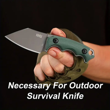 KHU Camping & Hunting Fixed Blade Knife – D2 Steel with G10 Handle and Kydex Sheath (21A) for Survival, Outdoor Adventures, and Camping Gear