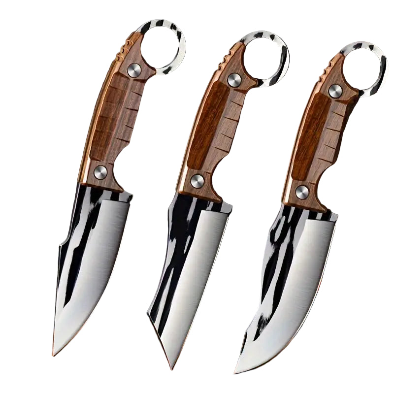 3-Piece Premium Multipurpose Knife Set – Ultra-Sharp Stainless Steel Fixed Blades for Camping, BBQ & Everyday Use