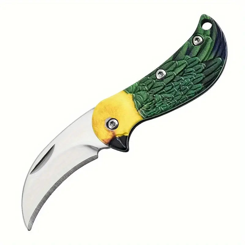 Parrot-Shaped Folding Knife – Portable Pocket & Keychain Knife for Fruit & Unboxing
