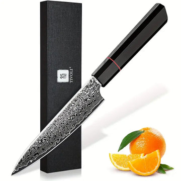 Professional Japanese VG-10 Damascus Paring Knife – 3-Inch Razor-Sharp Blade with Ebony Handle