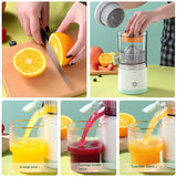 Automatic Electric Citrus Juicer, Portable Rechargeable Lemon Juicer with USB Cable, Mini Multifunctional Fruit Squeezer, Fully Automatic Operation – Red