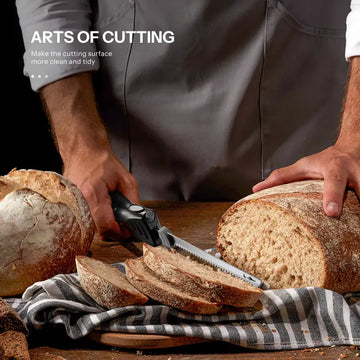 Yabano Electric Knife Set with 2 Blades for Carving Meats, Bread & Crafts - Includes Fork, Black