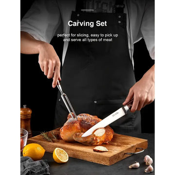 16-Piece Stainless Steel Kitchen Knife Set with Wooden Block & Sharpener – Chef, Santoku, Bread, Utility & Paring Knives