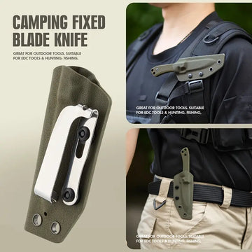 KHU Mini Fixed Blade EDC Knife - 440C Steel, G10 Handle, Kydex Sheath | Hunting & Camping Gear