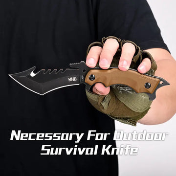 KHU Hunting & Survival Fixed Blade Knife – 440C Steel with G10 Handle and Kydex Sheath (24A) for Outdoor, Camping, and Adventure