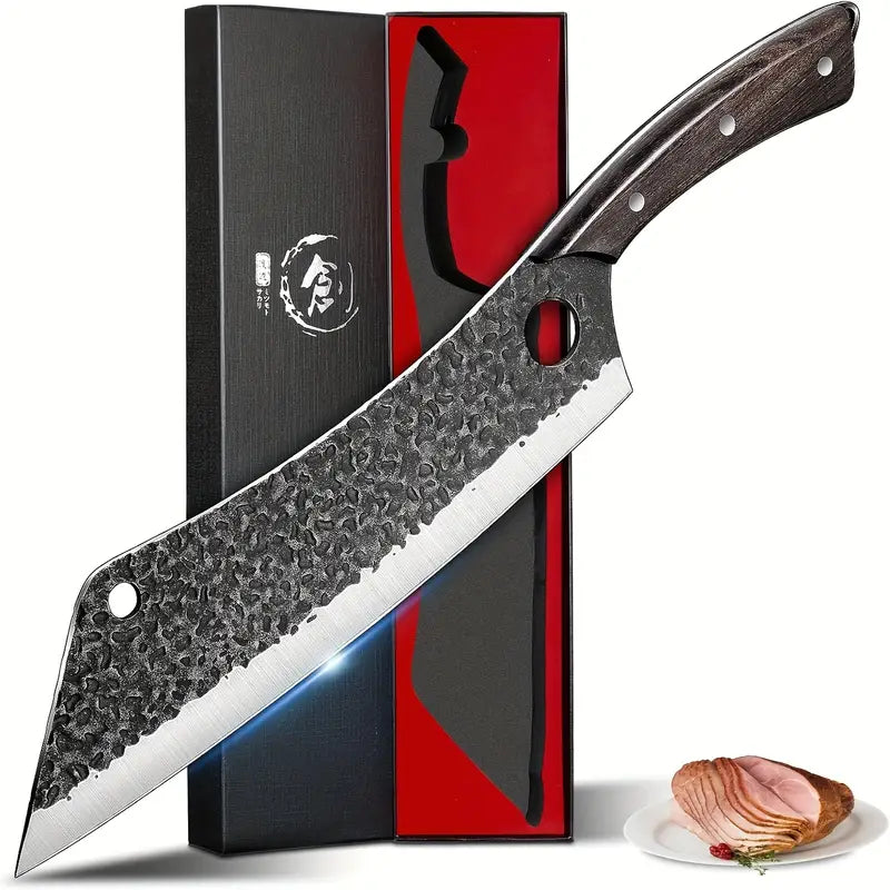 Purple Dragon Hand-Forged Chef's Knife – Carbon Steel Blade with Ergonomic Handle for Professional Kitchens
