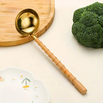 Stainless Steel Soup Spoon Set - 2pcs/1pc Creative Handle, Deep Ramen Spoon & Multifunctional Hot Pot Ladle with Strainer