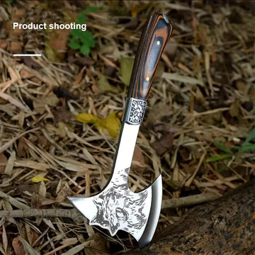 Stainless Steel Outdoor Survival Knife – High-Hardness V-Edge Blade with Elegant Wooden Handle & Sheath, Mixed Colors for Hiking, Camping, and Wilderness Adventures