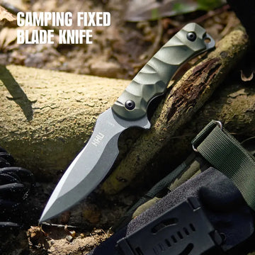 KHU Fixed Blade Hunting & Survival Knife – Nylon Plastic & Steel with G10 Handle and Kydex Sheath (28A) for Outdoor, Camping, and Hunting Gear