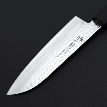 Damascus Hammered VG-10 Santoku Knife 170mm with Ebony Wa-Handle