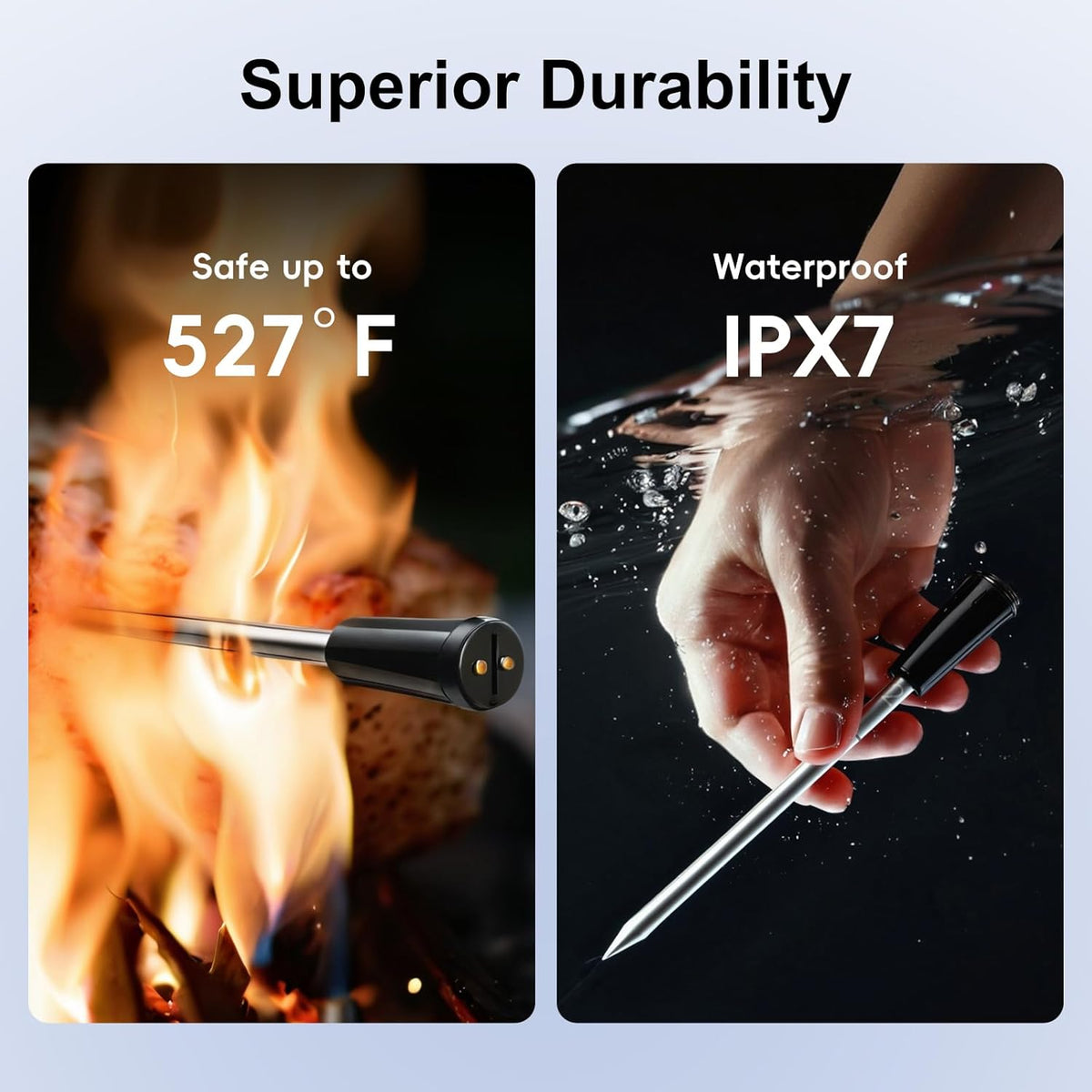 Wireless Bluetooth Meat Thermometer with Dual Probes | Smart Digital Cooking Thermometer for Grill, BBQ, Oven & Smoker