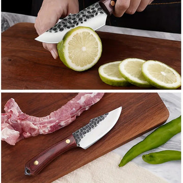 Professional 8-Piece Chef Knife Set – Stainless Steel with Ergonomic Wood Handles