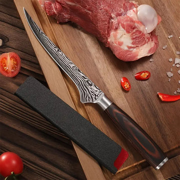 Premium 10-Inch Boning Knife - High Carbon Stainless Steel, Ergonomic Pakkawood Handle for Precision Filleting & Deboning