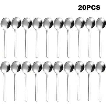 10/20pcs Mini 304 Stainless Steel Espresso & Cappuccino Spoons – Durable Tiny Coffee & Dessert Spoons, 3.86” Mirror Polished, Dishwasher Safe