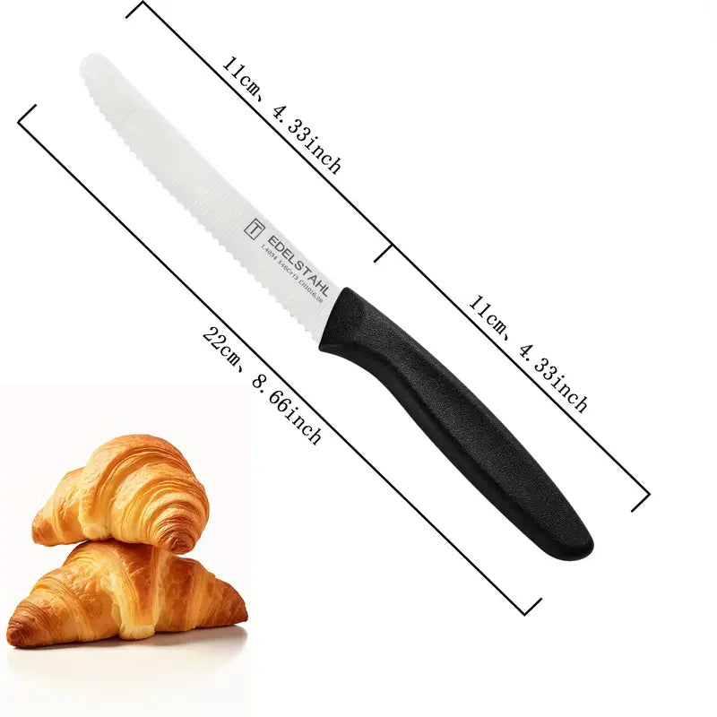 Six piece kitchen knife set displayed together