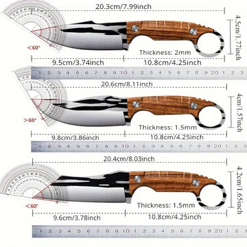 3pcs High-Quality Knife Set – Ultra-Sharp Stainless Steel Fixed Blade Meat Cutter, Boning Knife & Portable Utility Pocket Knife for Camping, BBQ & Outdoor Use