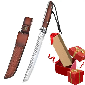 Premium Japanese Stainless Steel Straight Knife – Handheld Meat Slicer for Steak & Lamb