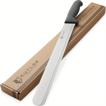Professional 14-Inch Serrated Bread Knife & Cake Slicer - Ultra-Sharp Stainless Steel