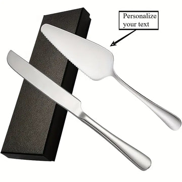 Elegant 2-Piece Stainless Steel Cake Cutting Set with “Mr & Mrs” Engraving – Perfect for Weddings & Special Occasions