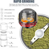Electric Spice Grinder Stainless Steel, Powerful Coffee and Nut Grinder with Large Capacity, One-Button Operation, Fine to Coarse Grinding