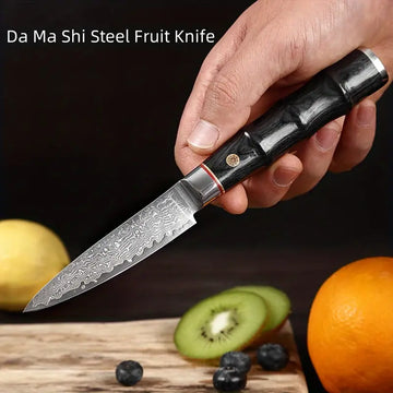 3.5-Inch 67-Layer Damascus Steel Fruit Knife – Sharp Multifunctional Blade for Fruits & Vegetables