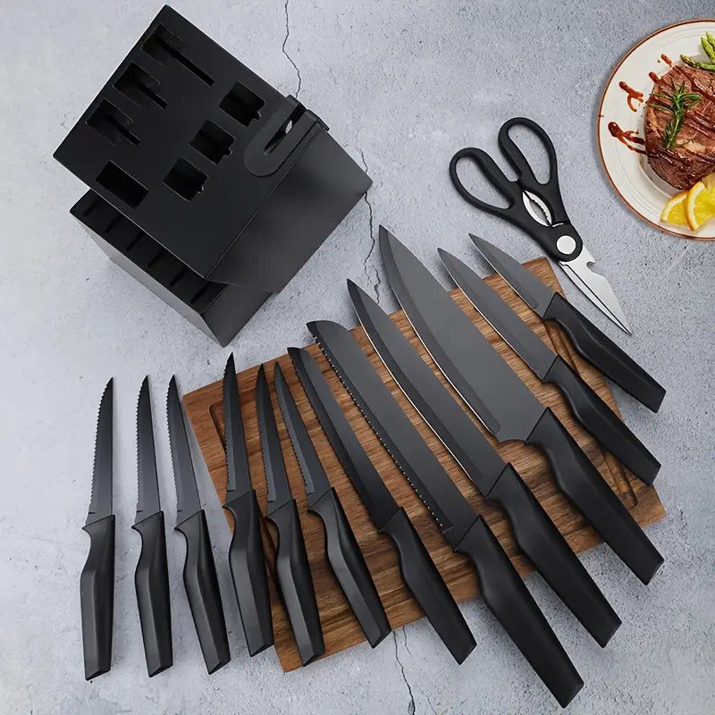14-Piece Premium Kitchen Knife Set with Chef’s Knife, Bread Knife, Scissors & Sharpener