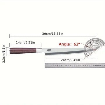 10 Inch Japanese Yanagiba Knife – Professional Sashimi Chef Knife with Stainless Steel Blade & Wooden Handle