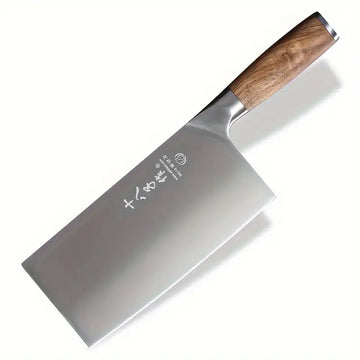 7-Inch Stainless Steel Meat & Vegetable Cleaver with Wooden Handle