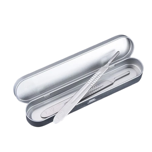 64pcs Carved Craft Knife Blade Set with Unique Handles – 60 Blades with 7-Inch Extended Handles & Metal Storage Box for DIY Carving, Art, Mobile Repair, Grafting, and Plastic Trimming