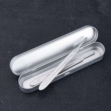 34/44pcs Precision Craft Knife Set – Extended No.7 Handle, Thickened No.3 & No.4 Handles, 40 Carbon Steel Blades (#10 #11 #15 #23) with Iron Storage Box for Engraving, PCB Repair & DIY Projects