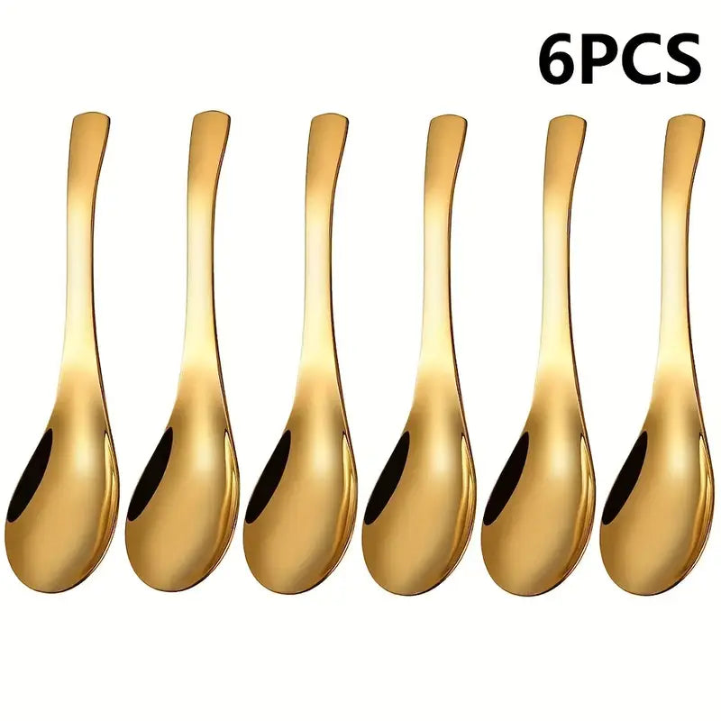 High-Grade Stainless Steel Soup Spoon Set - 6-Piece, Classic Design, Dishwasher Safe, Ideal for Special Occasions