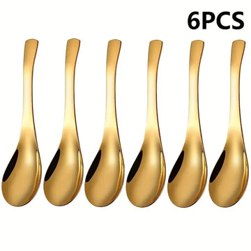 High-Grade Stainless Steel Soup Spoon Set - 6-Piece, Classic Design, Dishwasher Safe, Ideal for Special Occasions