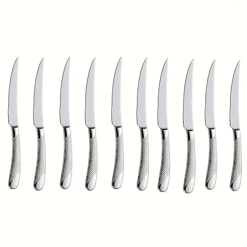Super Sharp Serrated Western Steak Knife – Thickened Premium Knife, Elegant Tableware, Dishwasher Safe