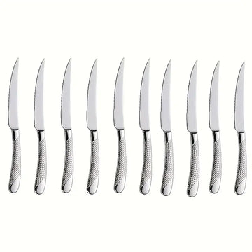 Super Sharp Serrated Western Steak Knife – Thickened Premium Knife, Elegant Tableware, Dishwasher Safe