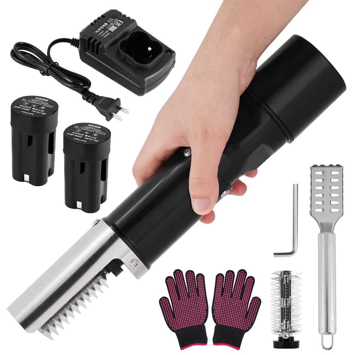 Cordless Electric Fish Scaler – Rechargeable Fish Scale Remover with Handheld Scraper for Home & Commercial Kitchen Use