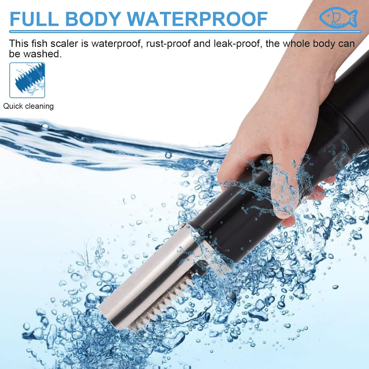 Cordless Electric Fish Scaler – Rechargeable Fish Scale Remover with Handheld Scraper for Home & Commercial Kitchen Use