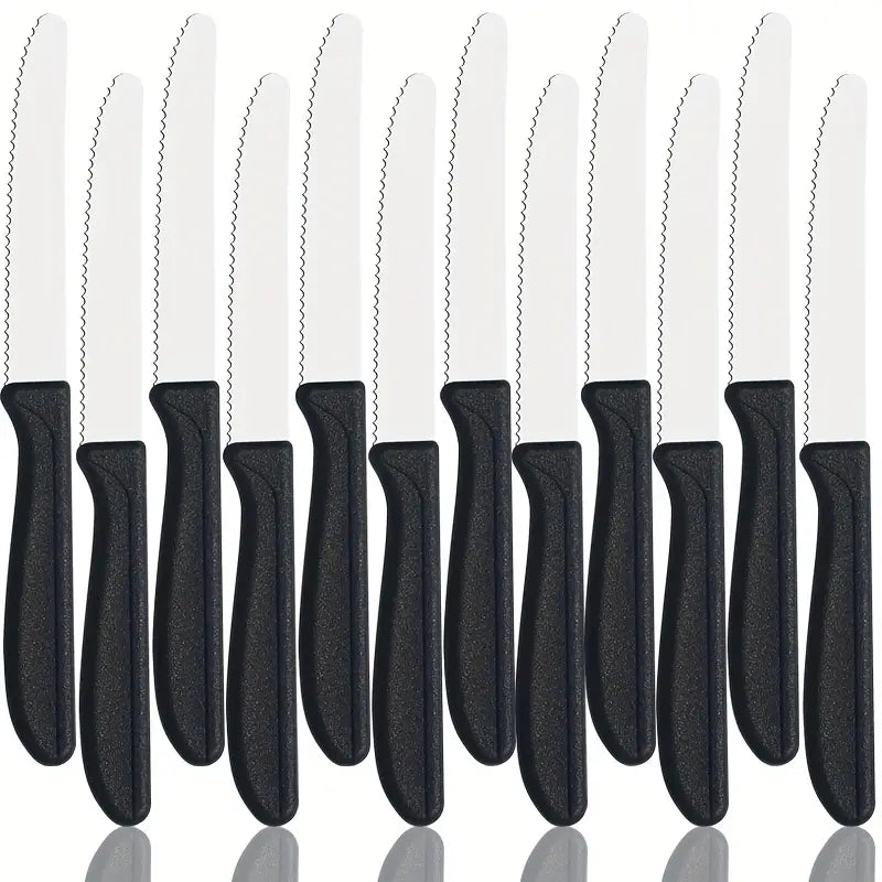12pcs Tomato & Snack Knife Set – Premium Stainless Steel Wavy Edge, Multi-Purpose Table Knives