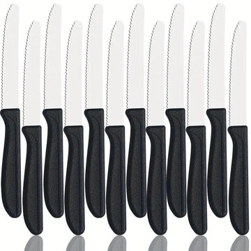 12pcs Tomato & Snack Knife Set – Premium Stainless Steel Wavy Edge, Multi-Purpose Table Knives