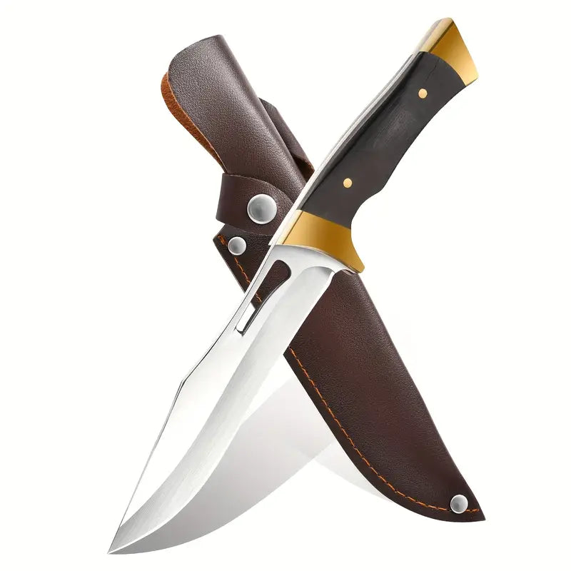 Adventure-Ready Stainless Steel Pocket Knife | Ambidextrous V-Grind Blade | Durable Outdoor Tool with Sheath | Perfect for Camping, Fishing & Logging
