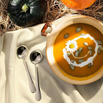 Soup Spoon Set - Stainless Steel Bouillon & Small Soup Spoons - Personalized, Durable, Rust-Resistant, Set of 12 - Ideal for Restaurants, Home Use & Food Serving