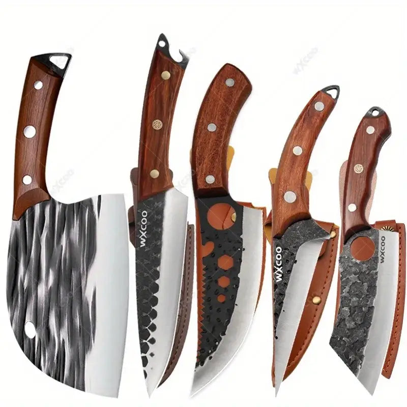 1–5pcs Professional Kitchen Chef Knife Set – Stainless Steel Boning, Multipurpose Utility, Vegetable Chopper & Barbecue Knife for Home and Outdoor Use